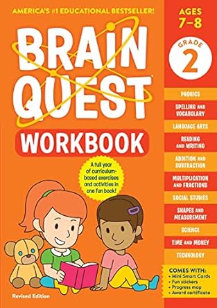 brain quest workbook 2nd grade revised edition workman publishing ,liane onish 1523517360, 978-1523517367