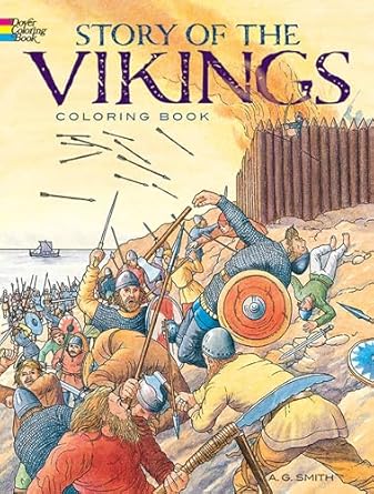 story of the vikings coloring book 1st edition a g smith 0486256537, 978-0486256535