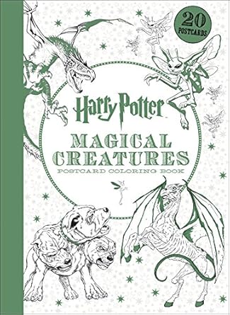 harry potter magical creatures postcard coloring book 1st edition scholastic 1338054597, 978-1338054590