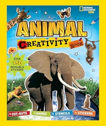National Geographic Kids Animal Creativity Book Cut Outs Games Stencils Stickers