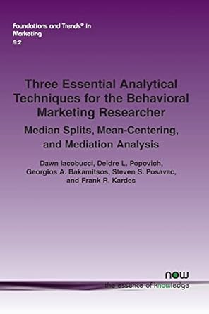 three essential analytical techniques for the behavioral marketing researcher median splits mean centering