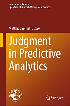 judgment in predictive analytics 2023rd edition matthias seifert 303130084x, 978-3031300844