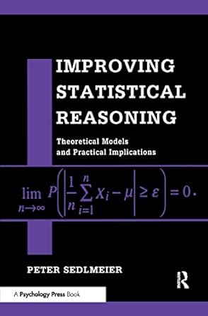 improving statistical reasoning theoretical models and practical implications 1st edition peter sedlmeier
