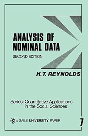 analysis of nominal data 1st edition h t reynolds 0803906536, 978-0803906532