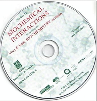 biochemical interactions to accompany voet and voet biochemistry 1st edition donald voet 0471417610,