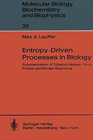 entropy driven processes in biology polymerization of tobacco mosaic virus protein and similar reactions 1st