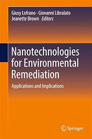 nanotechnologies for environmental remediation applications and implications 1st edition giusy lofrano