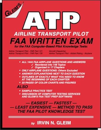airline transport pilot faa written exam 1st edition irvin n gleim 1581941307, 978-1581941302