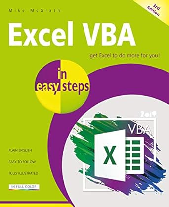 excel vba in easy steps 3rd edition mike mcgrath 1840788240, 978-1840788242