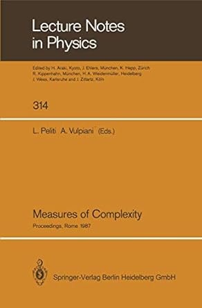 measures of complexity proceedings of the conference held in rome september 30 october 2 1987 1st edition