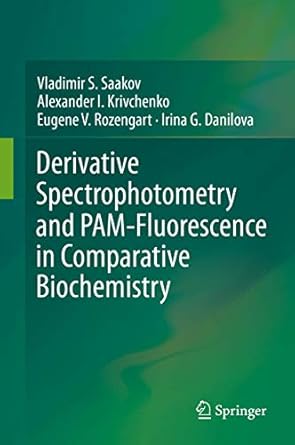 derivative spectrophotometry and pam fluorescence in comparative biochemistry 1st edition vladimir s saakov