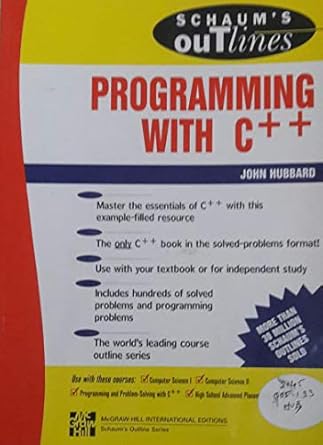 programming with c++ 1st edition hubbard 0071143289, 978-0071143288