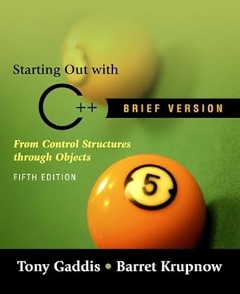 starting out with c++ brief 5th edition tony gaddis ,barret krupnow 0321412915, 978-0321412911