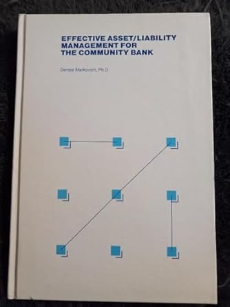 effective asset/liability management for the community bank 1st edition denise markovich 1555200478,