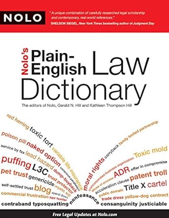 nolos plain english law dictionary 1st edition gerald hill ,gerald n hill ,kathleen thompson hill 1413310370,