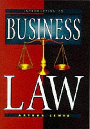 introduction to business law 1st edition arthur lewis 1872807186, 978-1872807188