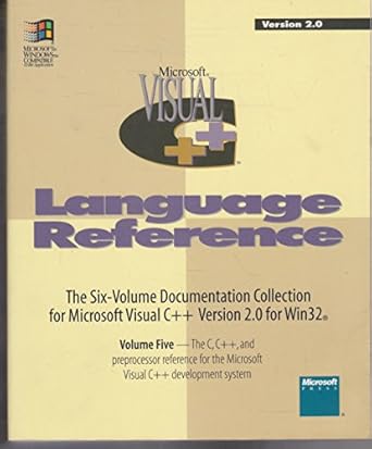 microsoft visual c++ development system for windows and windows nt version 2 0 005 1st edition  1556158041,