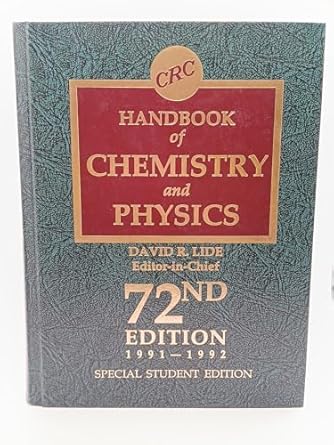 handbook of chemistry and physics 72nd edition david r lide 0849304725, 978-0849304729