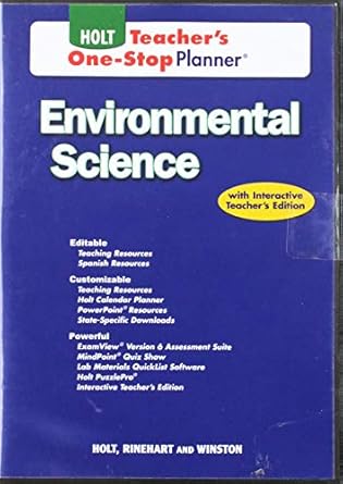 holt environmental science teachers one stop planner 1st edition karen arms 0030931088, 978-0030931086