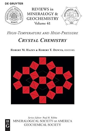 high temperature and high pressure crystal chemistry 1st edition robert m hazen ,robert t downs 0939950537,