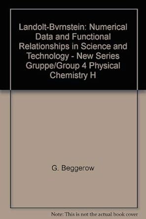 landolt bvrnstein numerical data and functional relationships in science and technology new series