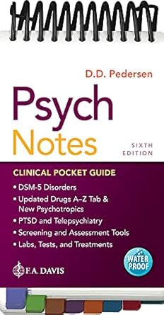psychnotes clinical pocket guide 6th edition darlene d pedersen msn aprn pmhcns 1719645450, 978-1719645454