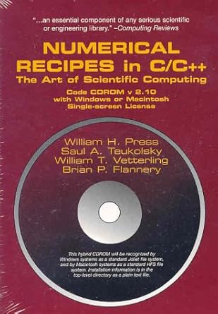 numerical recipes source code in c and c++ cd rom with windows or macintosh single screen license the art of