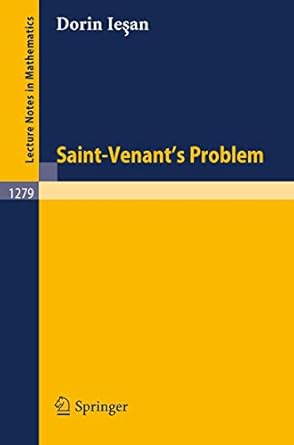 saint venants problem 1987th edition dorin iesan 3540183612, 978-3540183617