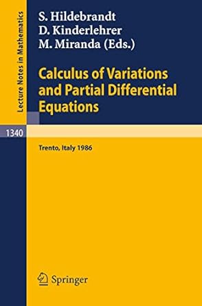 calculus of variations and partial differential equations proceedings of a conference held in trento italy