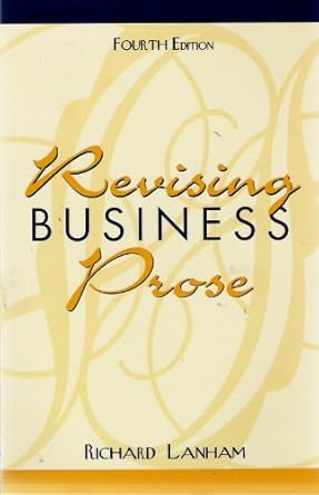 revising business prose 4th edition richard lanham 0205309445, 978-0205309443