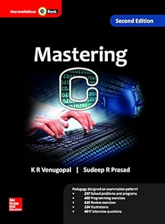 mastering c 1st edition k r venugopal sudeep r prasad 9332901279, 978-9332901278