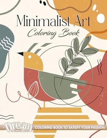 minimalist art adult coloring book with 30 stress relief illustrations boho designs and floral patterns for