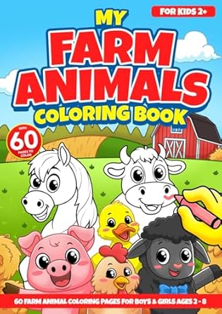 my farm animals coloring book 43 hand illustrated farm animal coloring pages for kids 1st edition bipbapbop