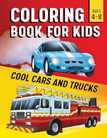coloring book for kids cool cars and trucks 1st edition rockridge press 1638079404, 978-1638079408