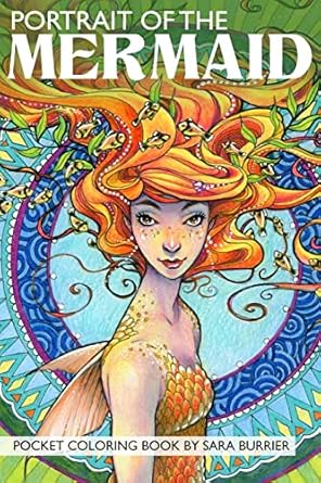portrait of the mermaid coloring book 1st edition sara burrier 1530855985, 978-1530855988