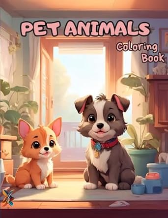 cute pet animals coloring book awesome drawings road trip activity for anxiety relief for kids adults teens
