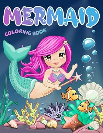 mermaid coloring book for kids age 4 + delightful unique drawings to color for all mermaid lovers us edition