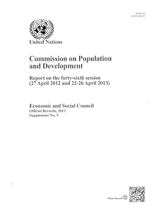report of the commission on population and development 46th session supplement no 5 1st edition united