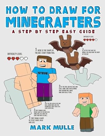 how to draw for minecrafters a step by step easy guide 1st edition mark mulle 1088253253, 978-1088253250