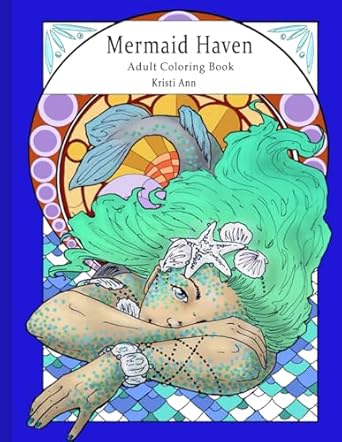 mermaid haven adult coloring book 1st edition kristi ann 1702597709, 978-1702597708