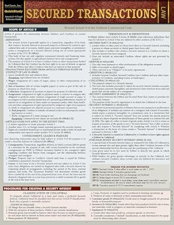 secured transactions a quickstudy laminated reference guide 1st edition debra vollweiler 1423241908,