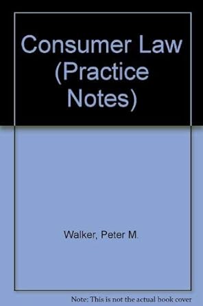 consumer law 1st edition p walker llb faai mism 0851214495, 978-0851214498