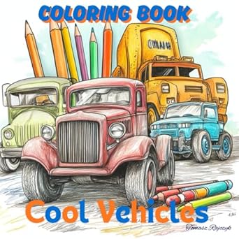 coloring book for kids cool vehicles kids coloring book with monster trucks fire trucks dump trucks garbage