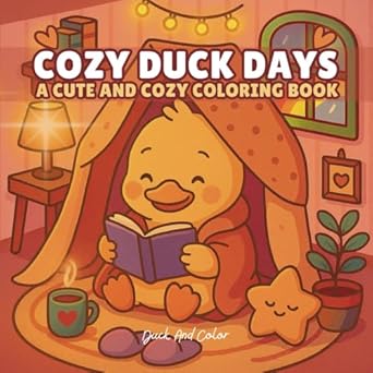 cozy duck days a cute and cozy coloring book for adults and teens featuring adorable bold and easy duck