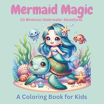 mermaid magic 50 whimsical underwater adventures a coloring book for kids spark creativity and build skills