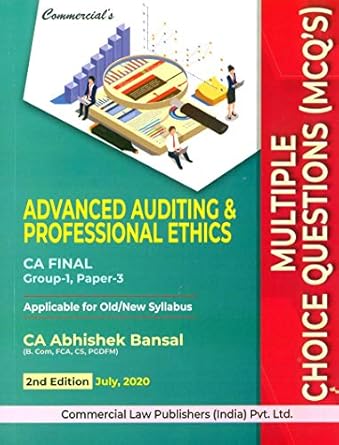commercials advanced auditing and professional ethics ca final mcqs 2/e july 2020 1st edition  9389564867,