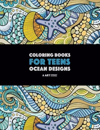 coloring books for teens ocean designs zendoodle sharks sea horses fish sea turtles crabs octopus jellyfish