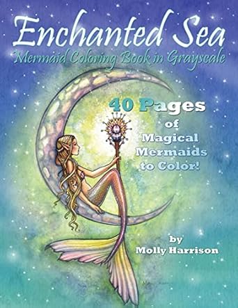 enchanted sea mermaid coloring book in grayscale coloring book for grownups a mermaid fantasy coloring book