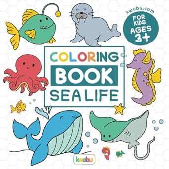 coloring book sea life for kids for preschool children ages 3 5 many sea animals and other things from the