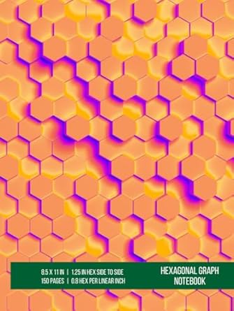 hexagonal graph notebook organic chemistry and biochemistry notebook 8 25x11 150 pages 1 25 hex side to side